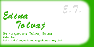 edina tolvaj business card
